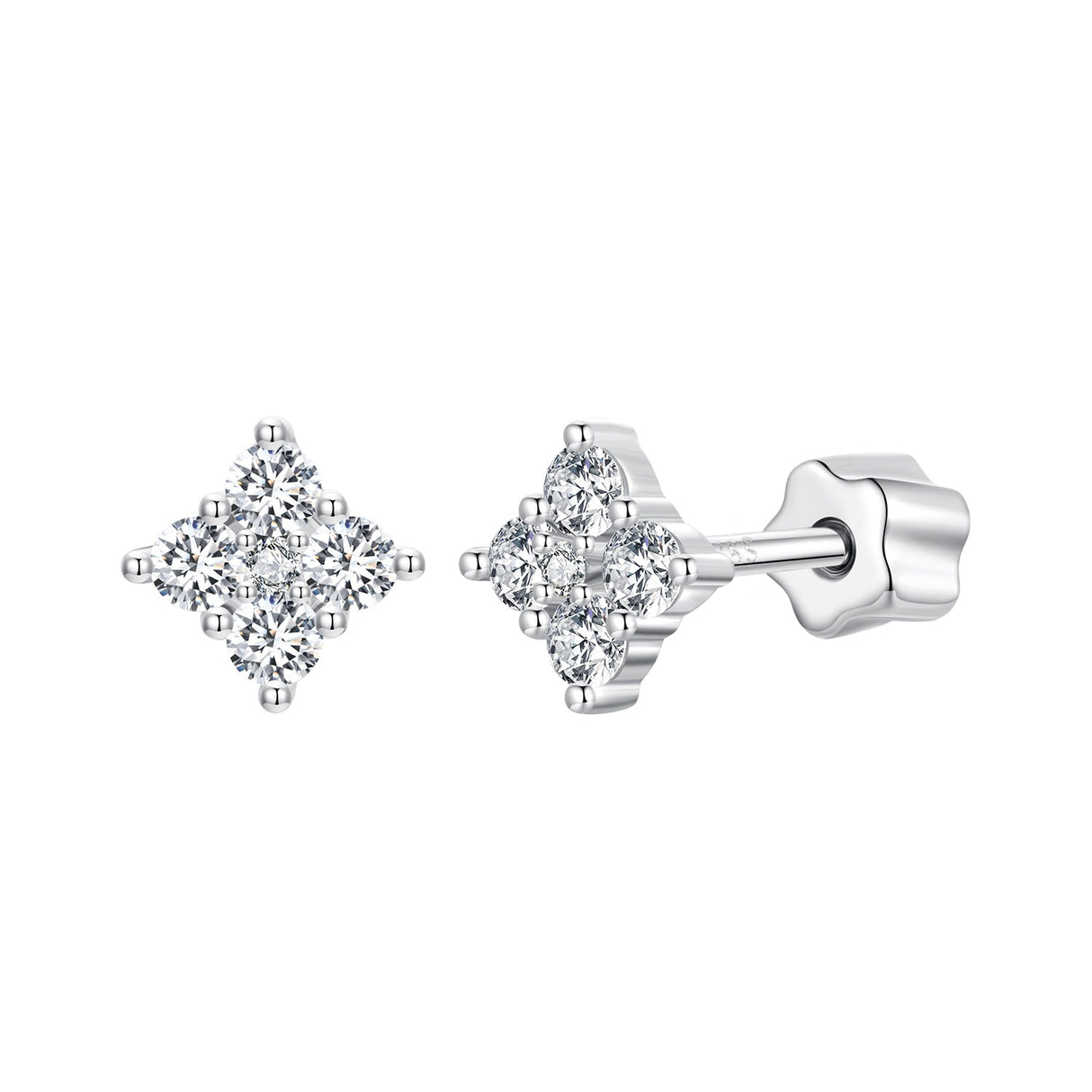 925 Sterling Silver 10mm Moissanite Earrings for Women
