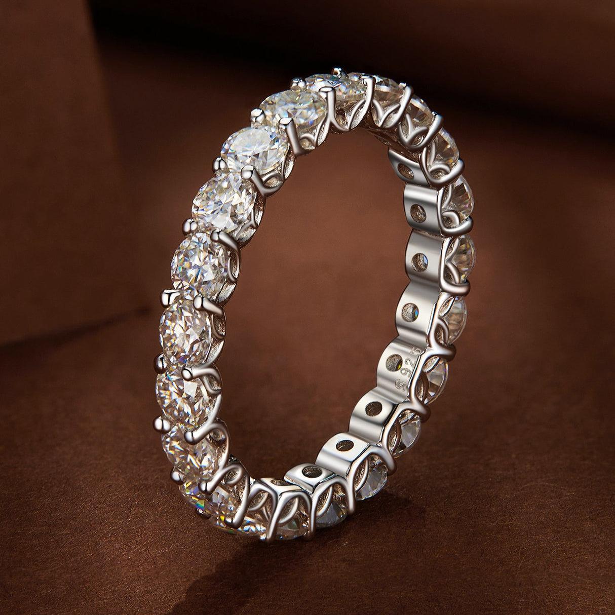 925 Sterling Silver 3mm Moissanite Ring for Women Size 6