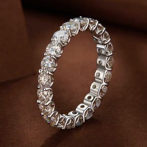 925 Sterling Silver 3mm Moissanite Ring for Women Size 6