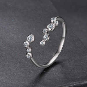 925 Sterling Silver Moissanite 0.06 Carat Ring for Women, Size E