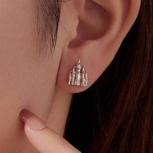925 Sterling Silver Plated White Gold Earrings for Women, Size 1.3*1.0cm