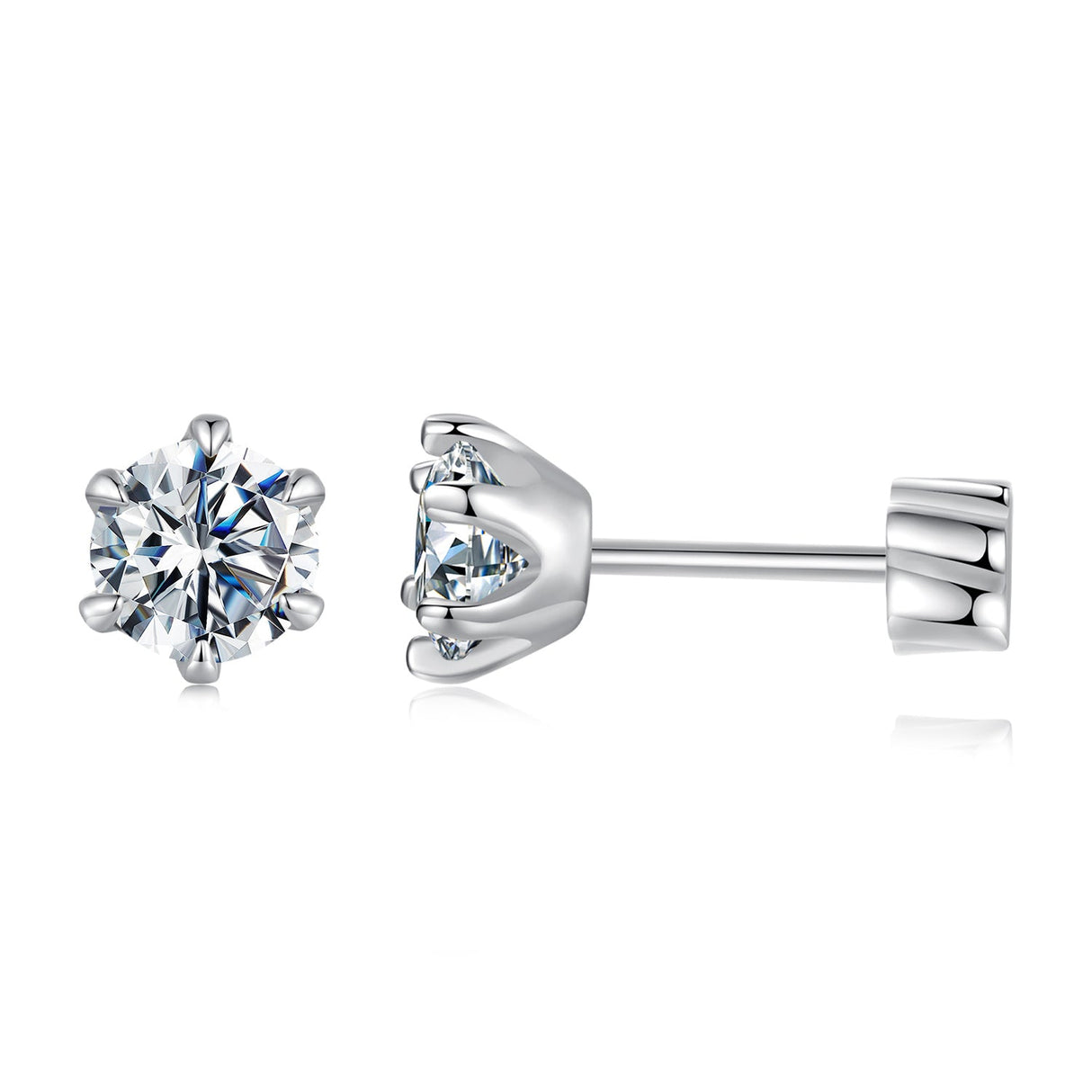 925 Sterling Silver 0.5 Carat Moissanite Earrings for Women