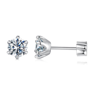 925 Sterling Silver 0.5 Carat Moissanite Earrings for Women