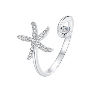 925 Sterling Silver Pavé Setting White Gold Ring for Women