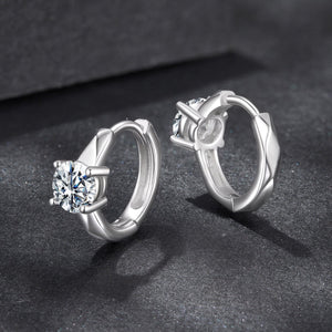 925 Sterling Silver Moissanite 0.50 Carat Earrings for Women