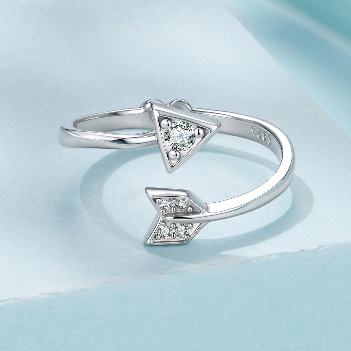 925 Sterling Silver White Gold Plated Pavé CZ Rings for Women