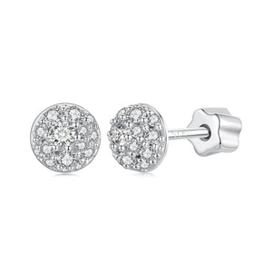 925 Sterling Silver White Gold Plated Moissanite Earrings Size 10mm for Women