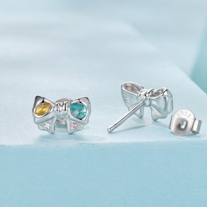 925 Sterling Silver Earrings with Transparent Glass and CZ for Women