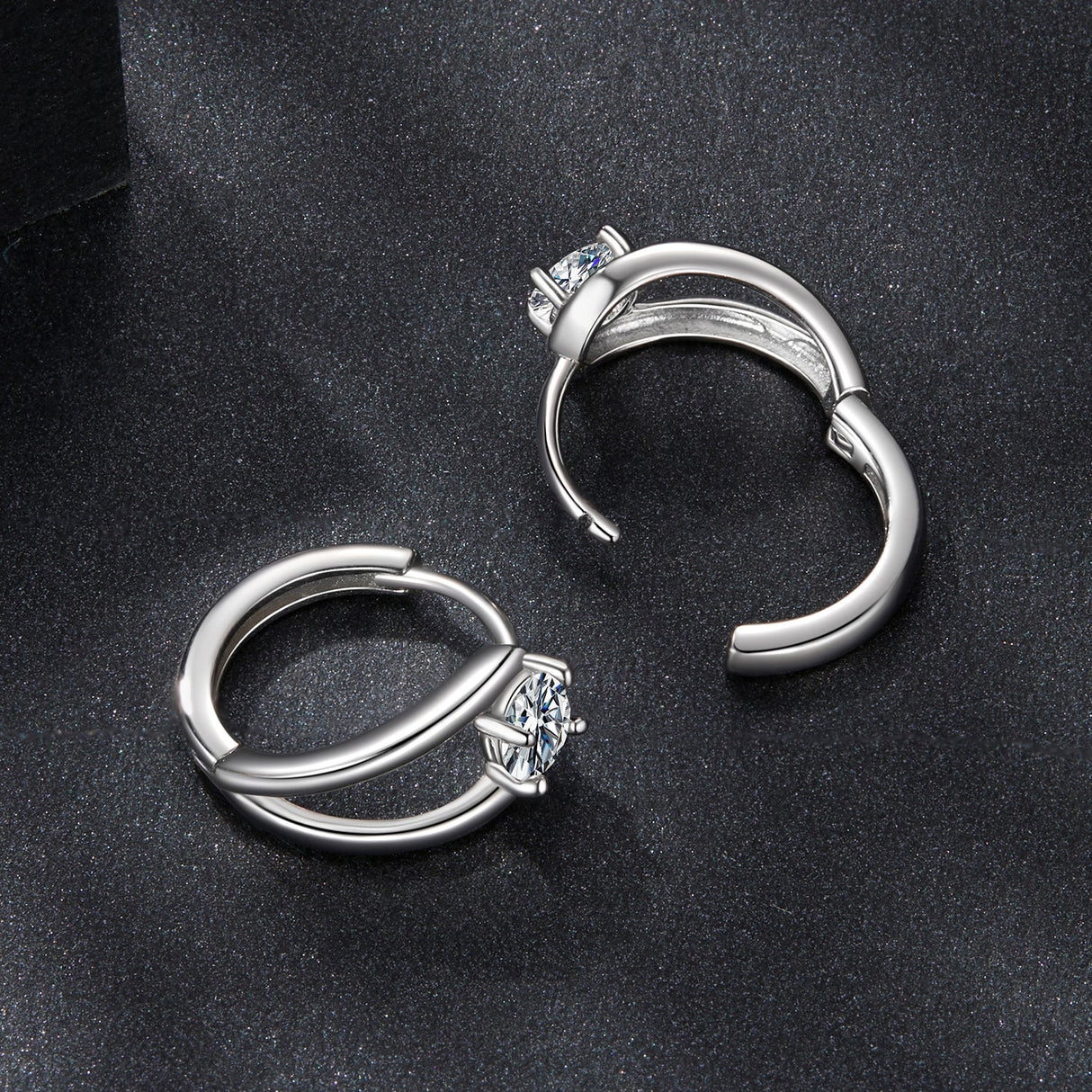 925 Sterling Silver 0.40 Carat Moissanite Earrings for Women