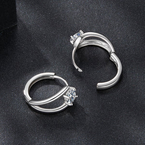 925 Sterling Silver 0.40 Carat Moissanite Earrings for Women
