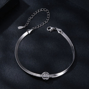 925 Sterling Silver 5.0mm Moissanite Bracelet with White Gold Plating for Women