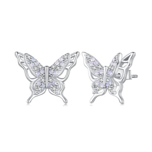 925 Sterling Silver Opal Nanometer Stone Earrings for Women