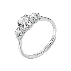 925 Sterling Silver Moissanite 6.5mm 1ct Ring, Size E for Women