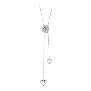 925 Sterling Silver 5mm Moissanite Necklace with Pavé Setting in White Gold, 450mm Length for Women