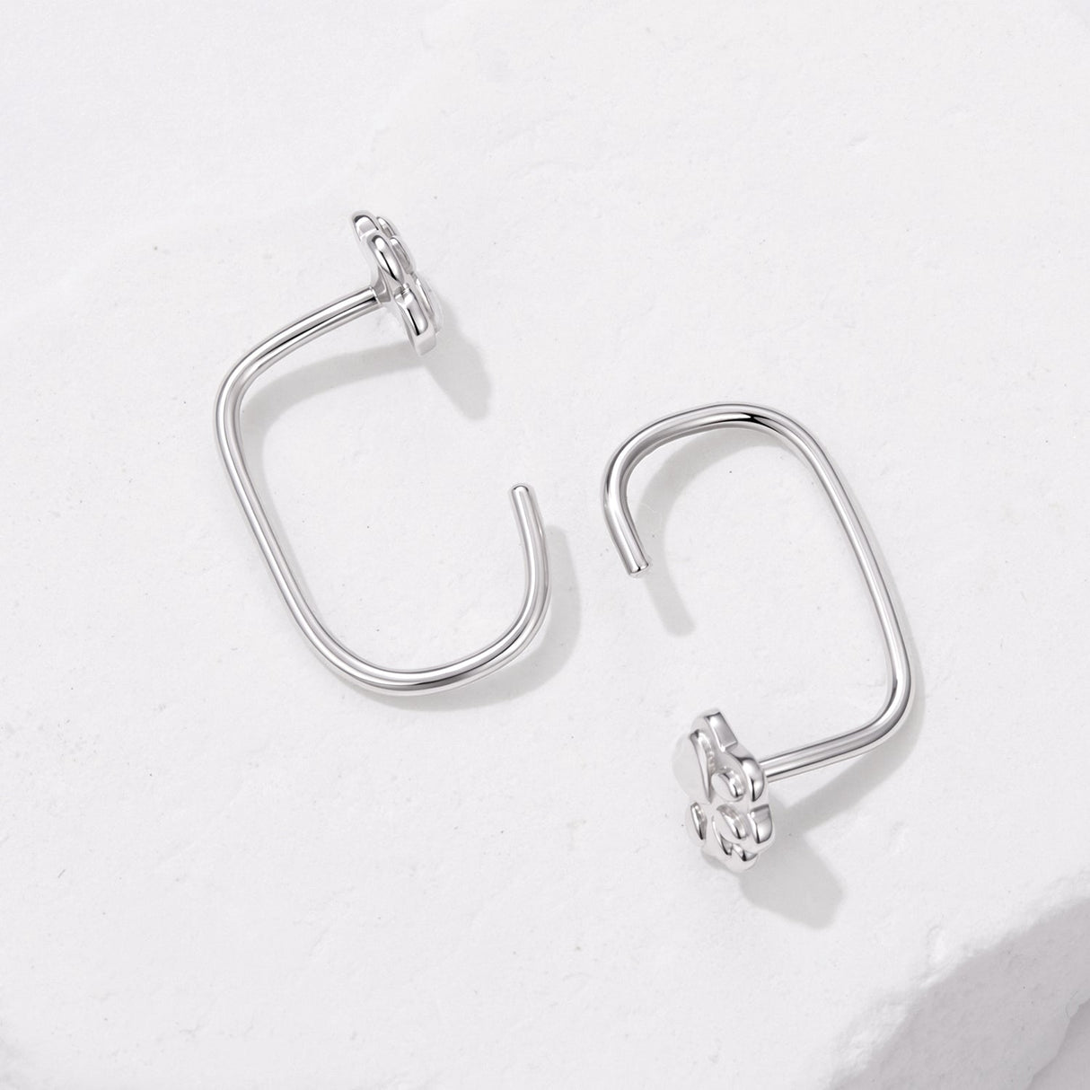 S925 Silver Brass and White Gold Plated 1.4cm Earrings for Women