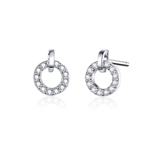 925 Sterling Silver Pavé Setting CZ Earrings