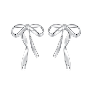 925 Sterling Silver Earrings with White Gold Plating - 1.8x1.3cm for Women