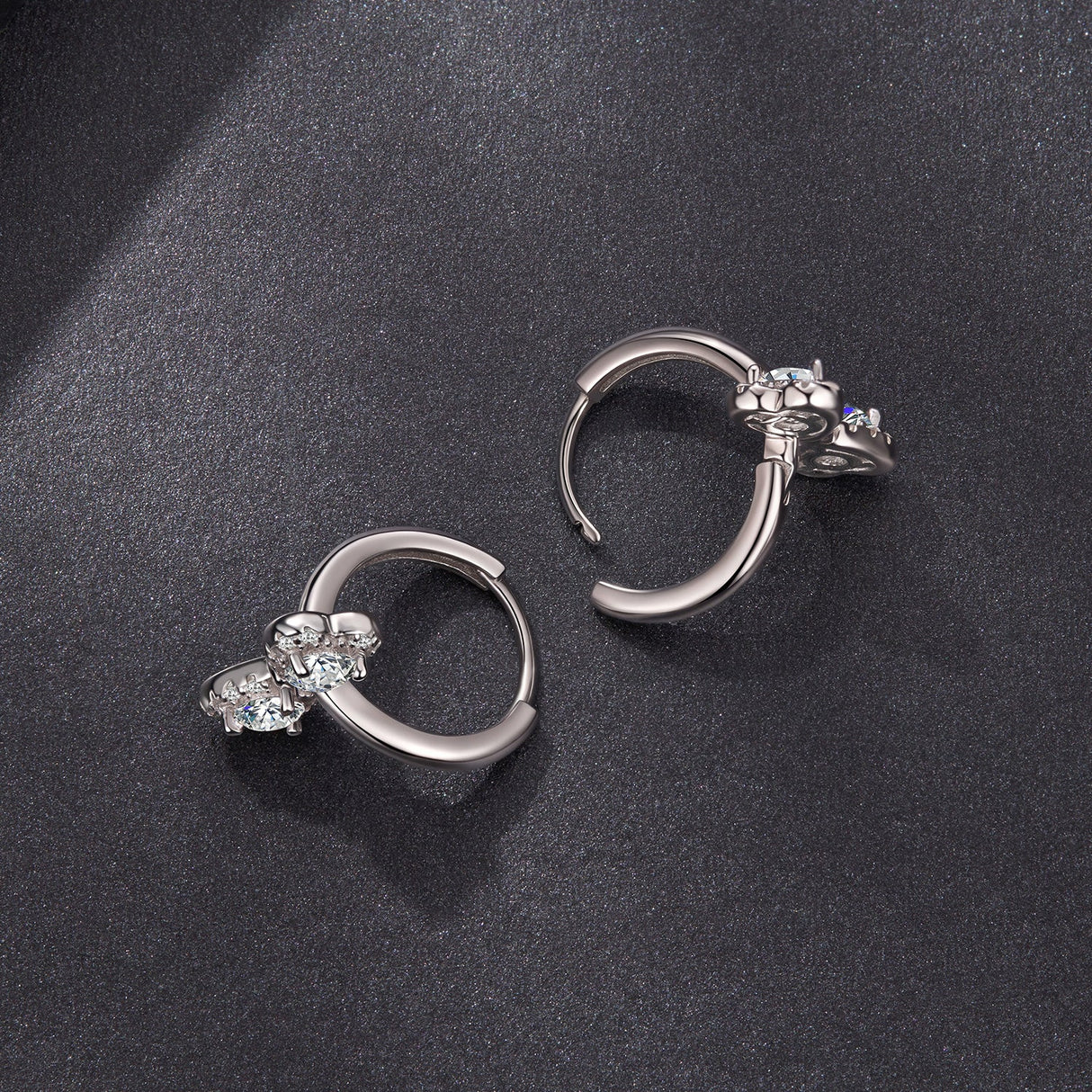 925 Sterling Silver Moissanite 0.20 Carat Earrings Plated White Gold for Women