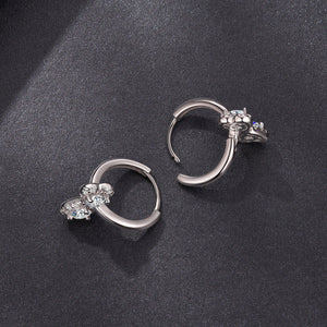 925 Sterling Silver Moissanite 0.20 Carat Earrings Plated White Gold for Women