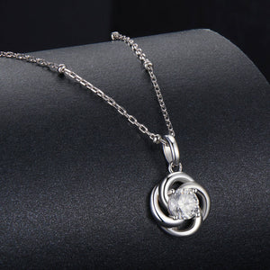 925 Sterling Silver 0.5 Carat Moissanite Necklace with White Gold Plating for Women