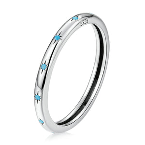 925 Sterling Silver Turquoise Oxidized Silver Ring Size 6 for Women