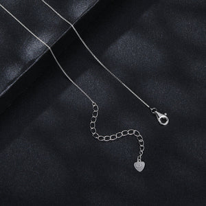 925 Sterling Silver 5mm Moissanite Necklace with Pavé Setting in White Gold, 450mm Length for Women