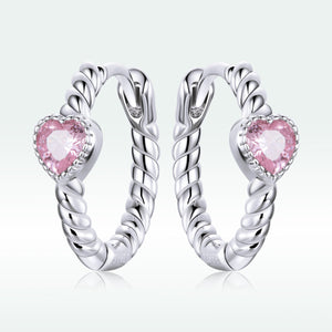 925 Sterling Silver CZ Earrings with Pavé Setting 1.3cm for Women