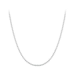 925 Sterling Silver Plated Platinum Necklace 400+50mm for Women