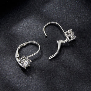 925 Sterling Silver 0.5 Carat Moissanite Earrings for Women