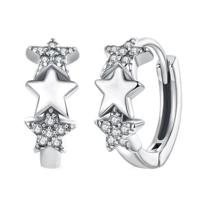 925 Sterling Silver Earrings with Pavé Setting CZ in Oxidized Silver