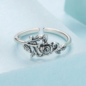 925 Sterling Silver Oxidized Adjustable Ring for Women
