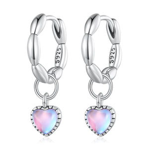 S925 Sterling Silver Earrings with Transparent Glass for Women