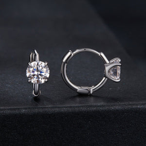 925 Sterling Silver & White Gold Plated 0.5 Carat Moissanite Earrings for Women