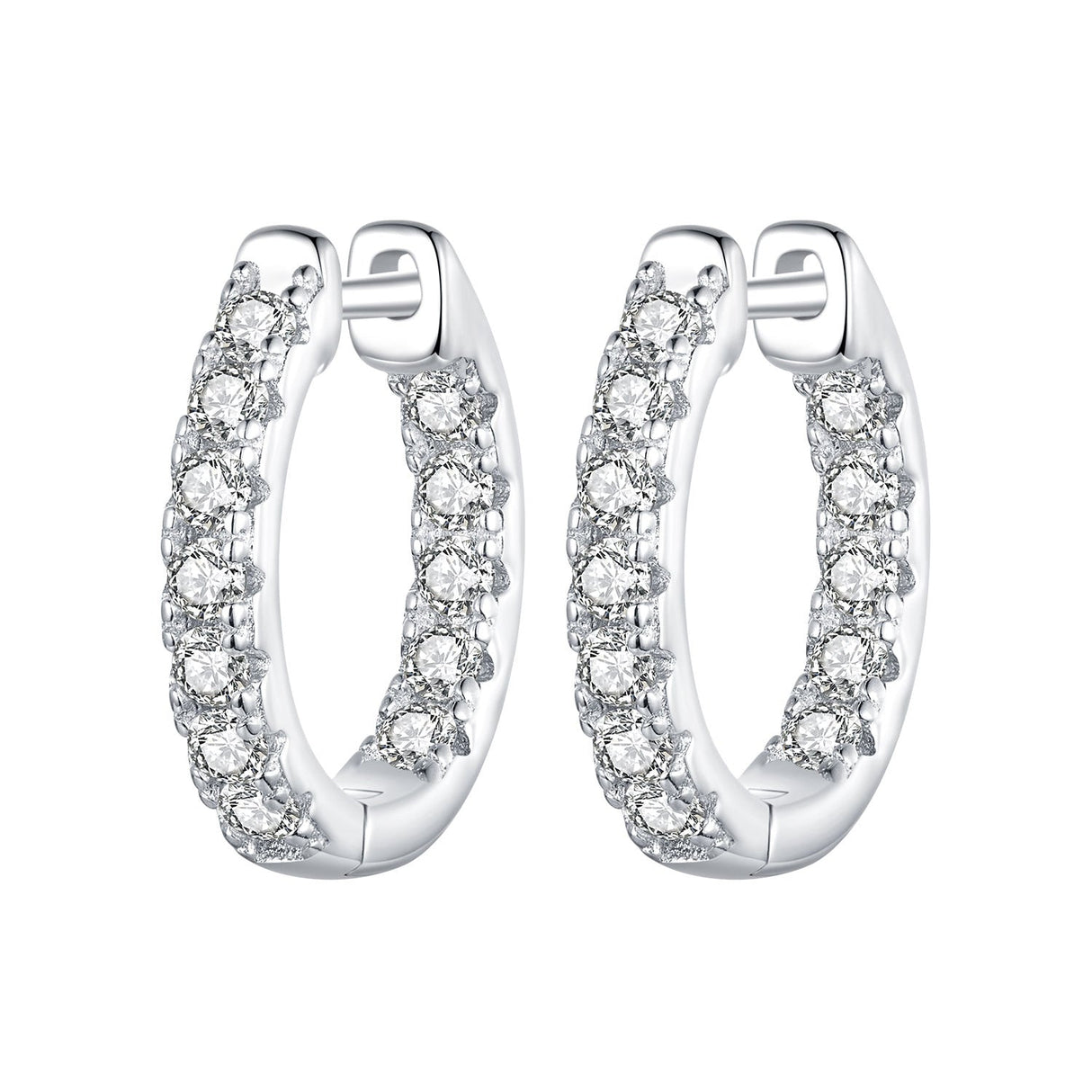 925 Sterling Silver 0.023 Carat Moissanite Earrings for Women