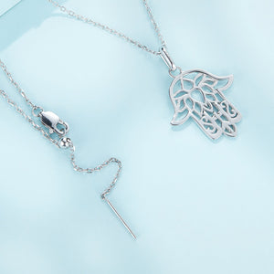 S925 Sterling Silver Plated Platinum Adjustable Necklace for Women