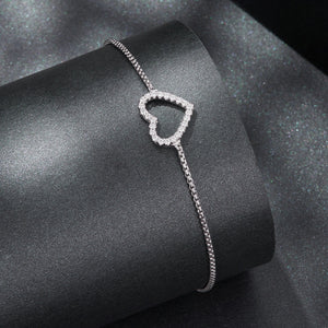 925 Sterling Silver Plated White Gold Moissanite Bracelet for Women