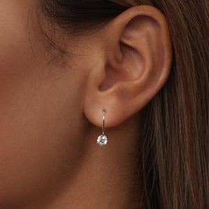 925 Sterling Silver 0.5 Carat Moissanite Earrings for Women