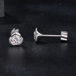 925 Sterling Silver 0.3 Carat Moissanite Earrings for Women