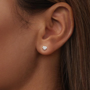 925 Sterling Silver Moissanite 0.03 Carat Earrings for Women