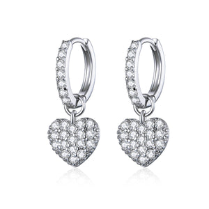 925 Sterling Silver CZ Pavé Setting Earrings for Women