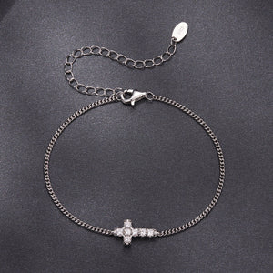 925 Sterling Silver Moissanite Bracelet 15+6cm, Plated White Gold, for Women