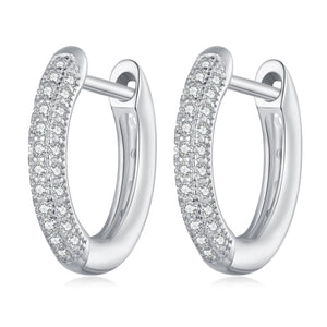 925 Sterling Silver Pavé Setting CZ Earrings for Women