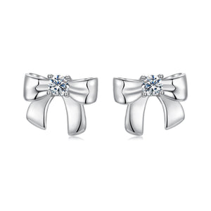 925 Sterling Silver Moissanite Earrings 0.3 cm for Women