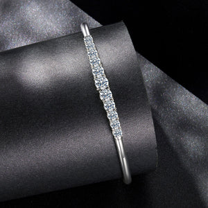 925 Sterling Silver & Moissanite White Gold Plated Bracelet with 0.5cm Moissanite for Women