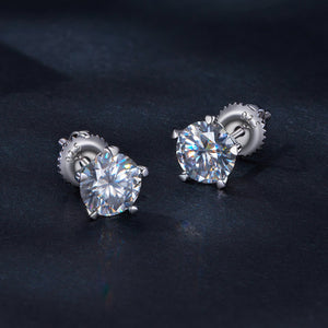 925 Sterling Silver Moissanite 0.50 Carat Earrings 6.0mm for Women
