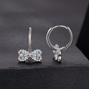 925 Sterling Silver Moissanite 0.20 Carat Earrings Plated White Gold for Women