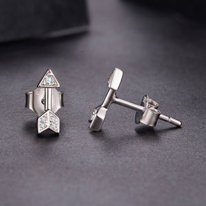 925 Sterling Silver 0.08ct and 0.12ct Moissanite Earrings in White Gold for Women