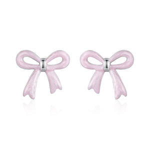 925 Sterling Silver Earrings with Enamel Process and White Gold Plating