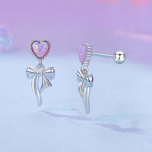 925 Sterling Silver Translucent Opal Earrings for Women