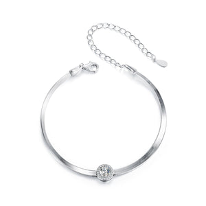 925 Sterling Silver 5.0mm Moissanite Bracelet with White Gold Plating for Women